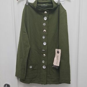 Neon BUDDHA Green Button-Up Jacket. NWT